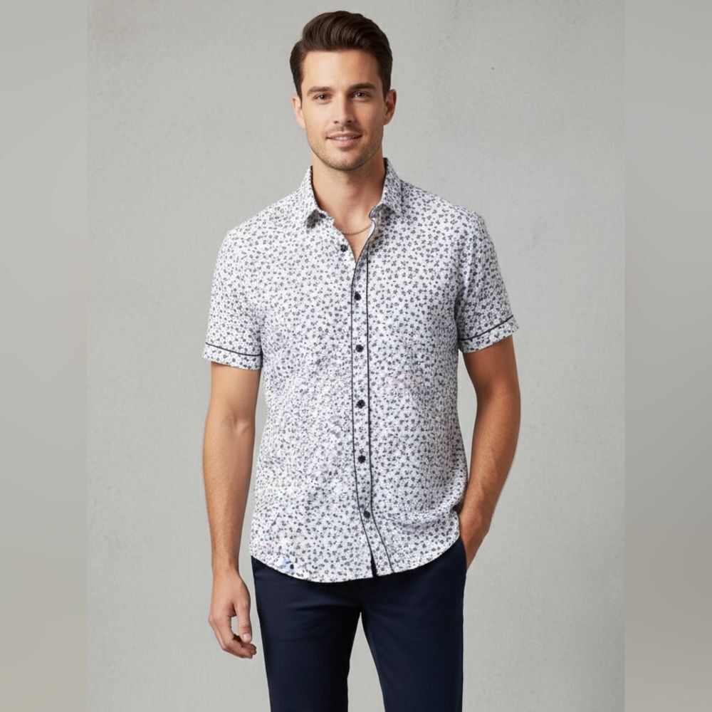 Take 50% OFF- Amedeo Men’s Short-sleeved Button Down Shirt, Size-5XL